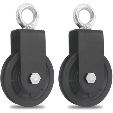 90 MM Poulie pour Cable, Poulie de Fitness, Accessoire de Bricolage Poulie de Levage pour Câble Métallique Corde, Charge 160 kg(2pièces)dengyank (1/5)