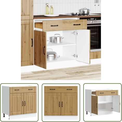 vidaXL Küchen-Unterschrank Lucca Artisan-Eiche Holzwerkstoff (1/5)