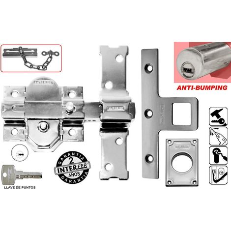 Cerrojo sobr. 50mm boton/llave interfer ac crom 31-sa cromad