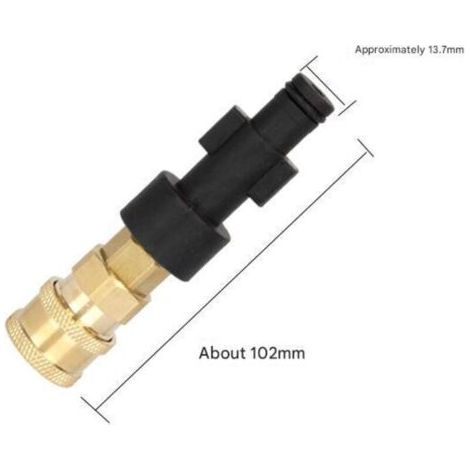 Adaptateur avec raccord rapide femelle de 1/4 de pouce, compatible avec les nettoyeurs haute pression Karcher/Kärcher des séries K2, K3, K4, K5, K6 et K7. (1/3)