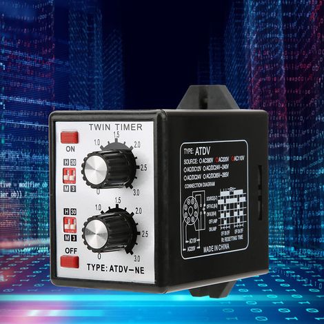 Relais de minuterie à commande par bouton marche/arrêt, relais temporisé multisection ATDV-NE AC110V/220V (1/5)