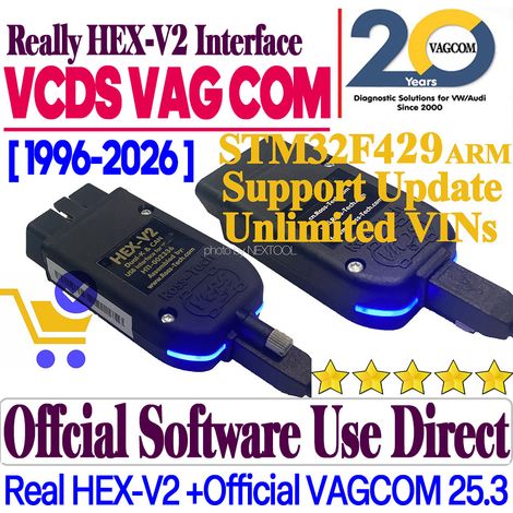 Adaptateur Diagnostic OBD2 VCDS HEX V2 STM32 F429 Multilingue Mise à Jour Internet Compatible VW Audi Seat Skoda-Alovez-WCY