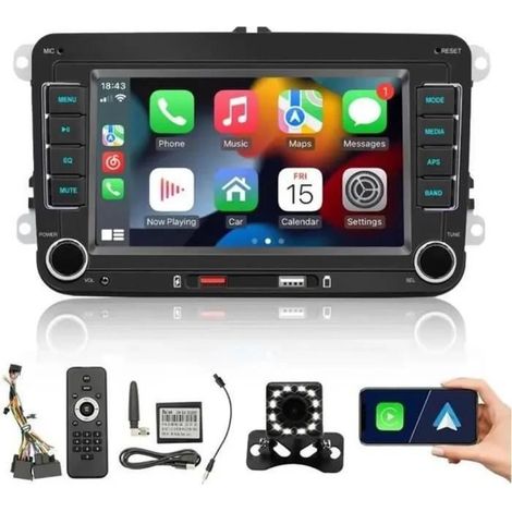Autoradio Bluetooth - - 7 pouces - CarPlay - Android Auto - VW Passat/Touran/Caddy/Jetta