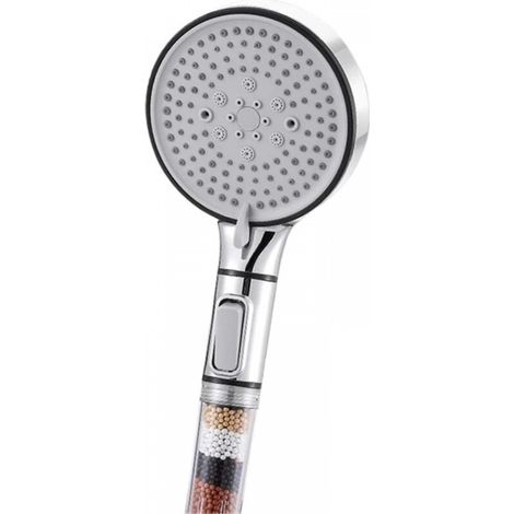 Pommeau de Douche Haute Pression 5 Modes, Filtre anticalcaire, hygiénique, élimine Le calcaire, for Support et Tuyau, Accessoires de Salle (1/5)