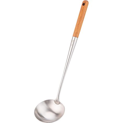 Louche à soupe, louche de 43,2 cm pour wok, spatule de wok en acier inoxydable 304. (1/5)