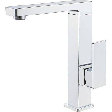 Robinet de salle de bain mitigeur pour lavabo 20 cm chromé avec bec rotatif