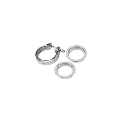 Abrazaderas de tubo de escape en forma de V de acero inoxidable para automóviles - 2,25 pulgadas (57 mm), duraderas, fáciles de instalar y compatibles con la mayoría de los tubos de escape - Crezuo