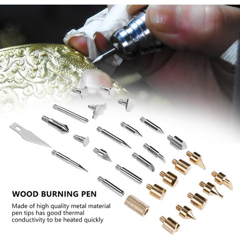 Kit de 28 embouts pour stylo à pyrogravure, fer à souder et autres objets artisanaux. (1/5)