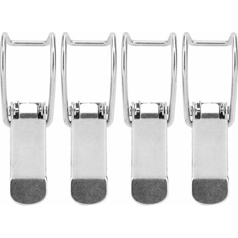 Moraillon en Métal, Loquet de Bascule de Verrou de Boîte de Porte de Fermoir de Serrure de Coffre de Valise pour La Machinerie, Le Matériel, L'Equipement Electrique(4pcs),--Lefou (1/5)
