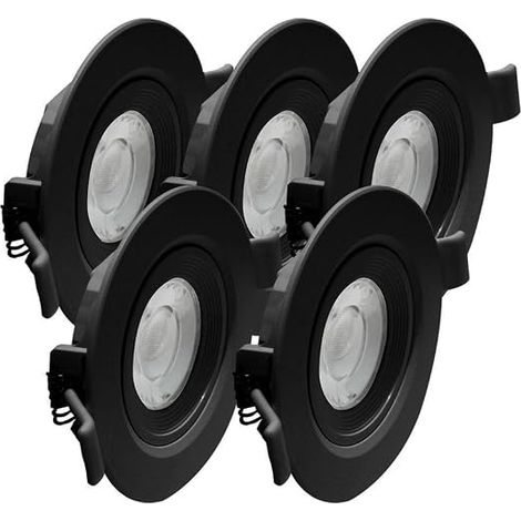 Astrurie Faretti LED da incasso tecnologia CCT scelta tra 3000K 4000K 6500K orientabili nero opaco foro 70 mm profondità ridotta 25 mm 220V (1/5)