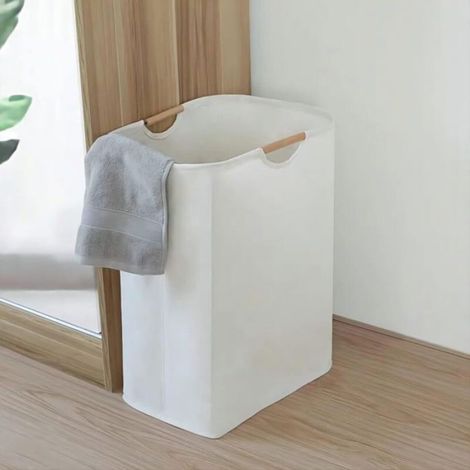 Panier À Linge - 72 L - Imperméable - Pliable - Poignées - Beige - 40 x 30 x 60 cm (1/4)