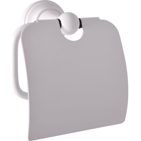 Dérouleur papier toilette rétro MORAVA en laiton blanc 13,65x 7,85 x14,55 cm (1/2)