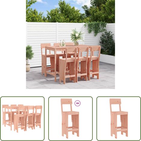 Holzbar -  7-tlg. Gartenbar-Set Massivholz Douglasie (1/5)