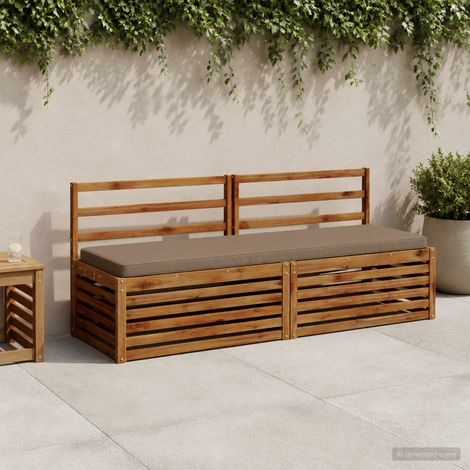 vidaXL Cojín para banco de 1 pieza VUGHT 100% Poliéster Gris topo (1/5)
