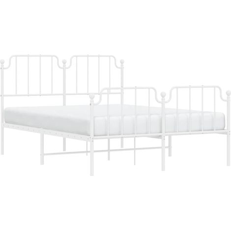 Giroletto con Testiera e Pediera Metallo Bianco 135x190 cm vidaXL (1/5)