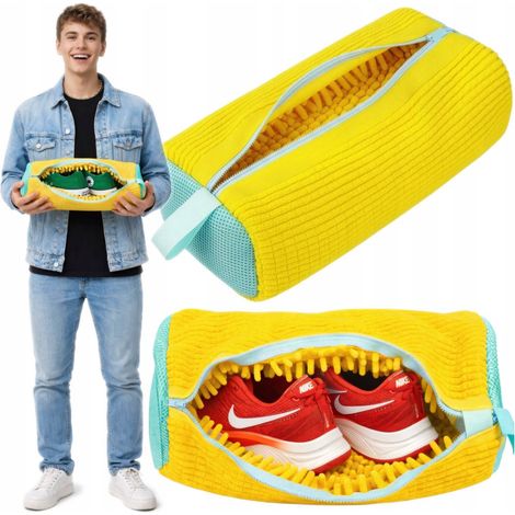 Schuhwaschbeutel für Waschmaschine, Mikrofaser, Reißverschluss, 360-Grad-Schuhschutz