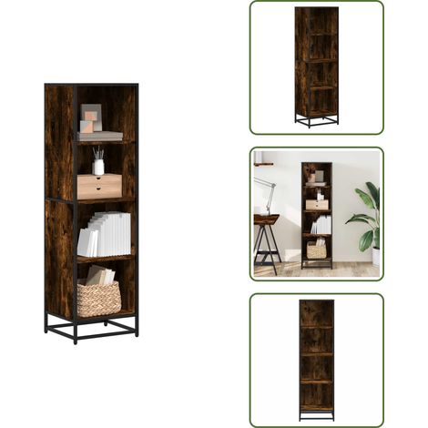 Estantería de ingeniería - vidaXL Estantería madera ingeniería color roble ahumado 40x35x139 cm - Estantería de roble ahumado