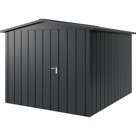 Hörmann Metall-Gerätehaus "Juno" mit Satteldach, JSD11 - Modern, 262 x 310 cm (B x T), anthrazit, 1-flüglige Tür, Anschlag links (1/5)