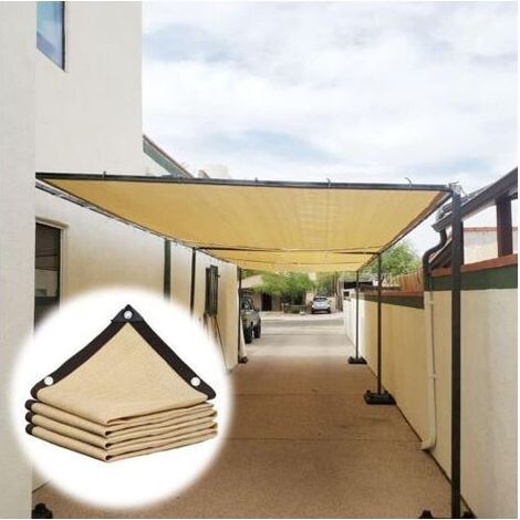 Voile D'ombrage Beige 1m 2m 3m 4m 5m Filet D'ombrage pour Serre Extérieure avec Œillets Renforcés, Tissu D'ombrage pour Parkings, Jardins, Clôtures De Terrasses (Size : 3x8m(10x26ft)) (1/4)