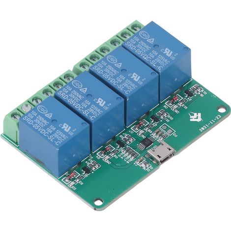 Module relais 4 canaux 5V pour pilote HID, carte d'extension USB gratuite, interrupteur de contrôle intelligent pour PC (1/5)
