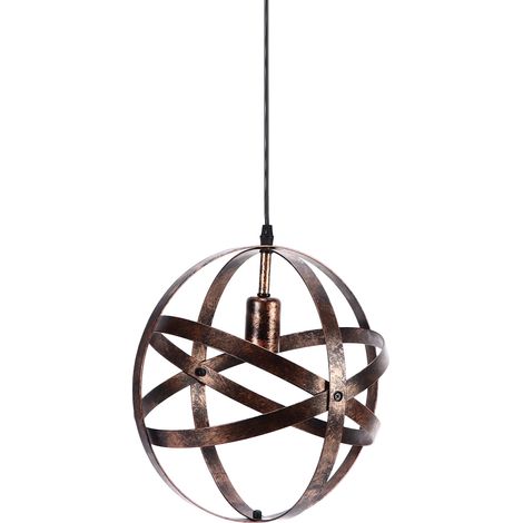 Lustre boule Earth, style rétro américain, chaleureux et romantique, applique murale stable et robuste pour café ou boutique. (1/5)