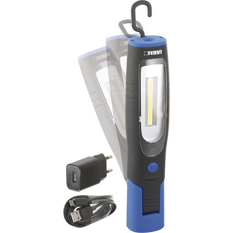ARBEITSLEUCHTE AUFLADBARE LAMPE TASCHENLAMPE HANDLAMPE LED COB FERVI 0401