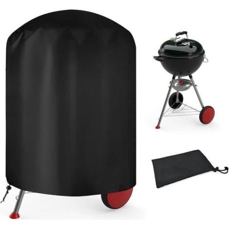 Round outdoor barbecue cover, 210D Oxford waterproof UV-resistant tarp, 70 x 70 cm.