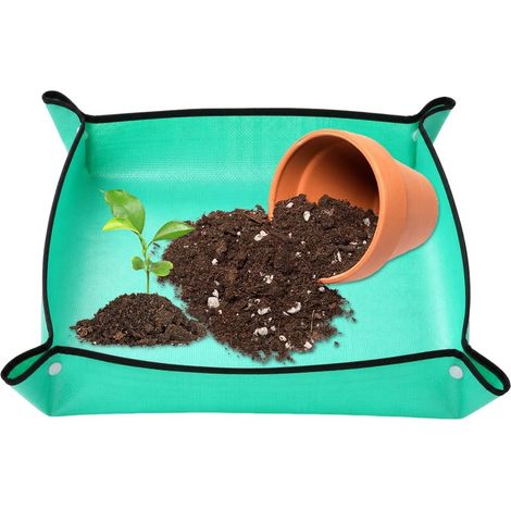 Tapis de rempotage - 100 x 100 cm - Pliable - Imperméable - Tapis de jardinage - Double fonction - Pour plantes d'intérieur, plantes succulentes, bonsaï, intérieur et extérieur, jardin, semis (1/5)