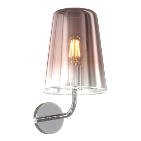 Applique Contemporanea Shaded Metallo Cromo Vetro Rame 1 Luce E27 (1/3)