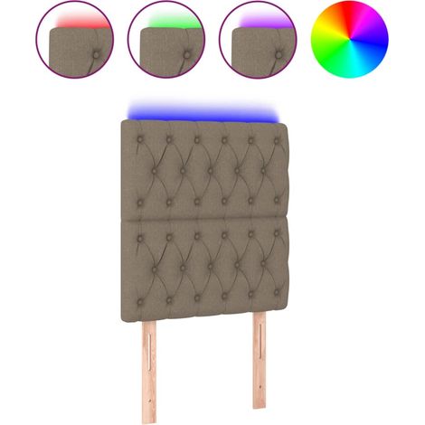 Maison Exclusive - Testiera a LED tortora 80x7x118/128 cm in Tessuto