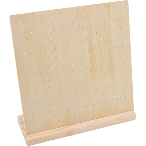 Présentoir à Boucles d'Oreilles en Bois sur Piquets - Support pour 66 Paires - Idéal pour Bijouterie et Créoles Artisanales (1/5)