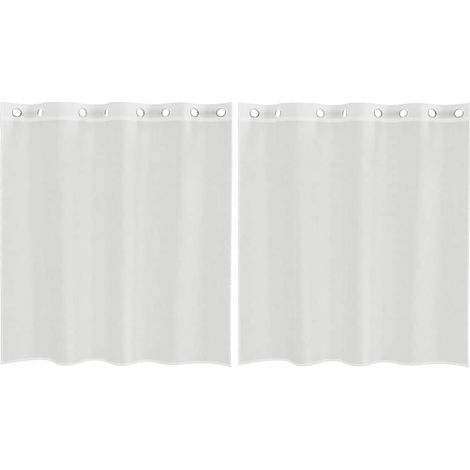 Maison Exclusive - Voile Vorhänge mit Ösen 2 Stk. Weiß