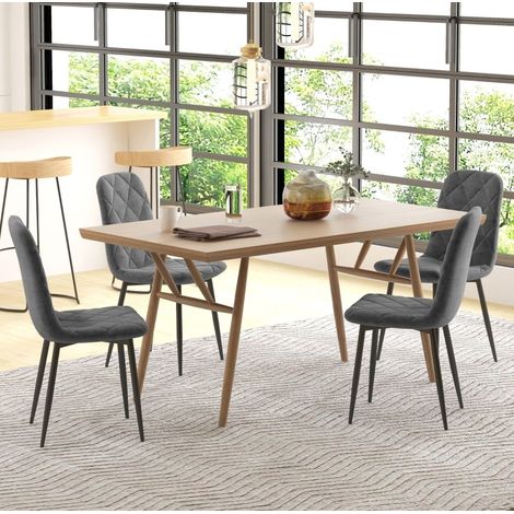 Sillas comedor pack 4 tapizadas acero gris OKMYHOME (1/5)