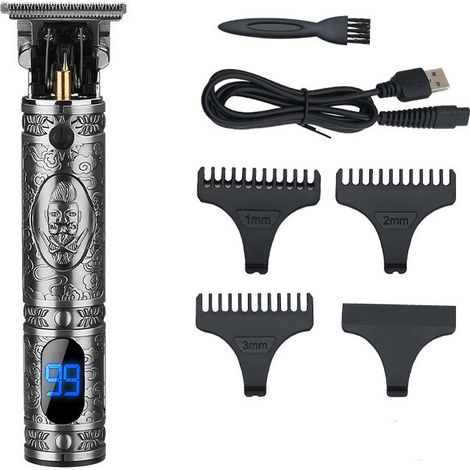 Tondeuse à cheveux professionnelle à écran numérique pour hommes, tondeuse à cheveux électrique en T pour enfants et familles (1/5)