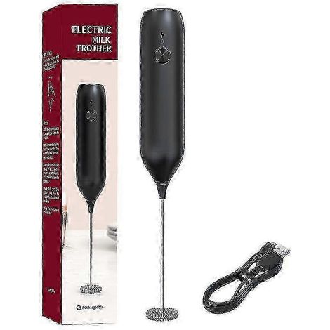 Mini mixeur à mousse électrique portable rechargeable USB avec fouet intégré pour café, latte et matcha.
