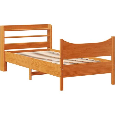 Maison Exclusive - Estructura cama con cabecero madera pino marró