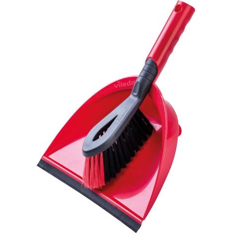 Vileda – Set de balai 2 en 1 – Pelle à poussière et balayette – Poils actifs pour saletés fines et grossières – 100% polypropylène