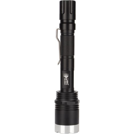 Lampe torche camping 5000LM allongée IPX5 étanche noire anodisée perles T6 lumière blanche éclairage extérieur (1/5)
