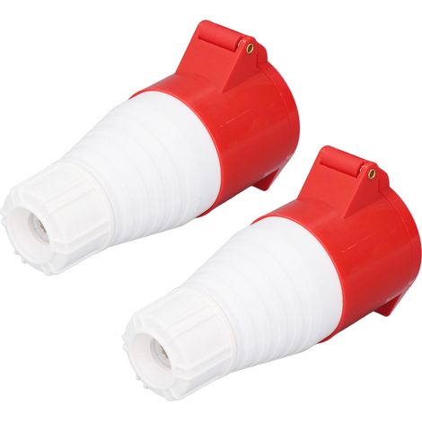 Lot de 2 connecteurs de prise étanches industriels 5 broches 32 A IP44, 220-380 V/240-415 V (1/5)