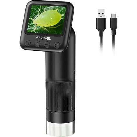 Microscope numérique portable APEXEL avec écran LCD de 2 pouces, loupe électronique de poche 800x avec caméra pour enfants (1/5)