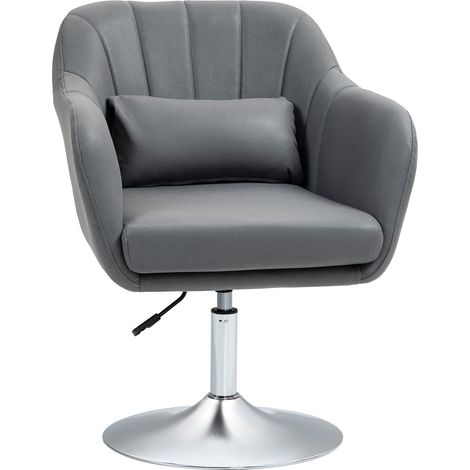 Drehstuhl, höhenverstellbarer Bürostuhl, Polyester, Metall, 60 x 60 x 79-91 cm, Dunkelgrau