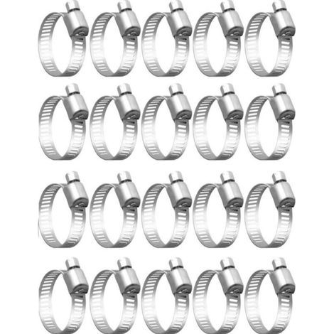 Abrazaderas para mangueras Ulisem de acero inoxidable 304 para tuberías de 18-32 mm, 20 unidades (1/4)