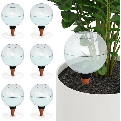 Boule Arrosage - Lot de 6 - Plastique et Argile - Auto-arrosage 500ml - Intérieur Extérieur - Transparent (1/5)
