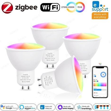 Ampoules LED intelligentes Ewelink GU10 Zigbee WiFi RGB CW WW, contrôlables via l'application Ewelink. Compatibles avec Alexa, Google et Yandex.- (1/5)