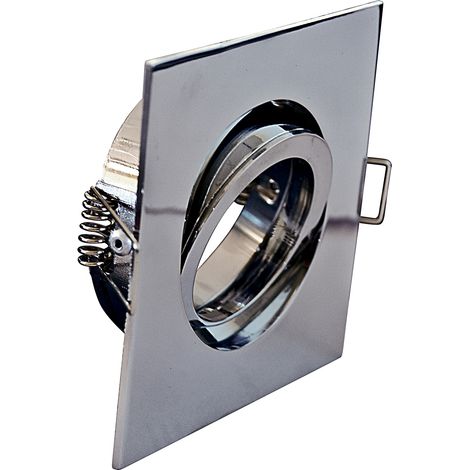 Faretto Incasso Oil Orientabile Quadrato Alluminio Cromo 1 Luce Gu10 9X9Cm