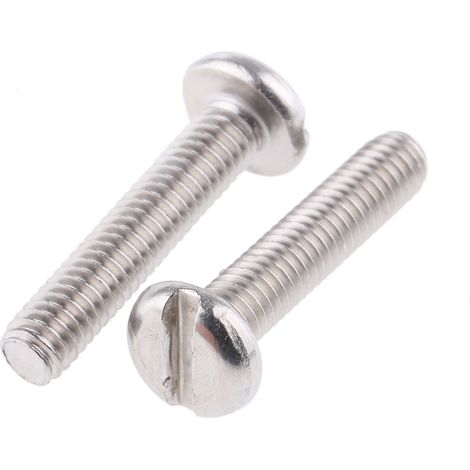 Vis à métaux RS PRO M4 à tête Cylindrique fendue en Acier Inoxydable, 20mm ( Prix pour Sachet de 100 )