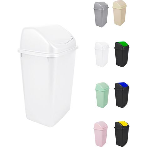 Cubo de Basura con Tapadera Basculante - 15L / 25L / 30L / 50L - Papelera Ideal para Cocina, Baño y Oficina