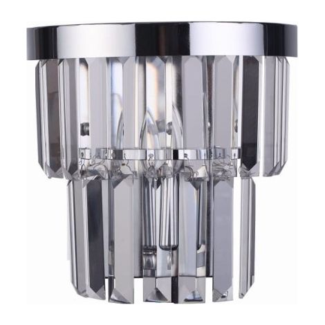 Applique murale Vetro 1 lumière E14 cristal chrome