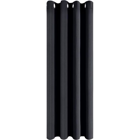 Lot de 1 Rideau Occultant Noir 140x210 CM Panneau Thermique Isolant Phonique Pour Chambre Salon