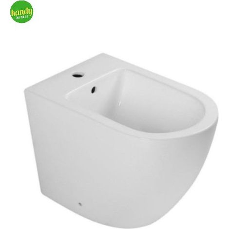 Bidet a terra filo parete in ceramica bianca serie nubes BARBOTTINA